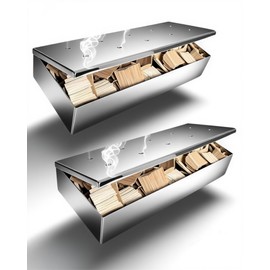 auisea 2 Pcs Thickened Stainless Steel Smoker Box for Gas Grill, Heavy Duty BBQ Smoke Box with Hinged Lid & Mirror Finish, No Side Holes Design for Enhanced Smoky Flavor (Chicken/Beef/Pork/Etc)
