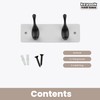 Keypak 2 Matte Black Coat Hooks on White Wooden 22.5cm