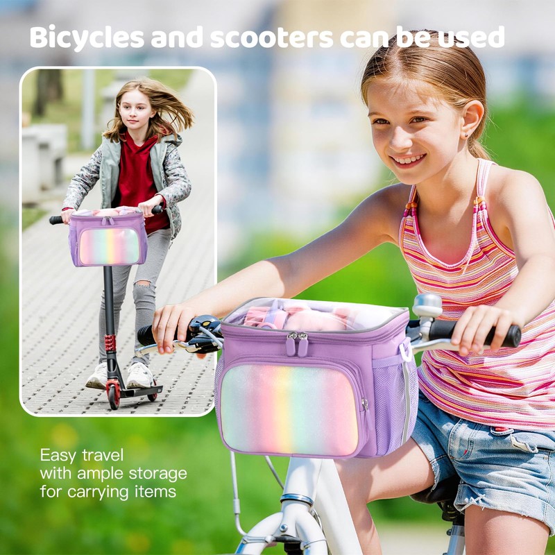 Cestino da bicicletta per bambini, borsa da manubrio per telaio,