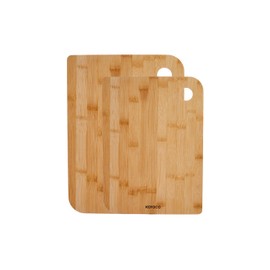 Karaca Azur Bamboo Chopping Board Set 2-Piece Wooden Cutting Board Set for Kitchen, Large and Small Bamboo Chopping Boards, Wood