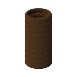 Specora - Elastico per capelli classico senza cuciture, marrone scuro, confezione da 10 pezzi, 4 cm, senza cuciture, elastico e delicato sui capelli