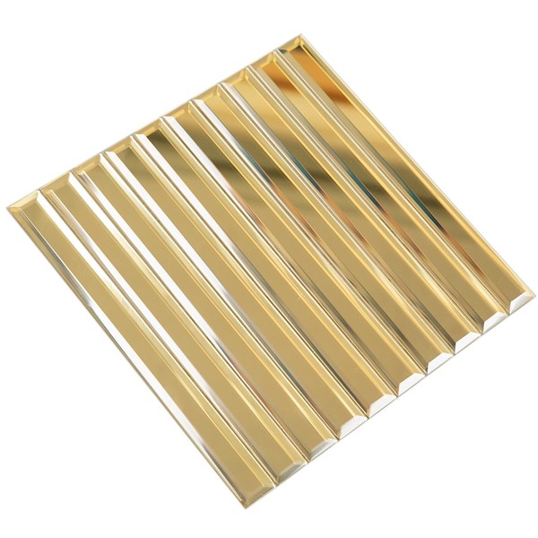 Lovdeco Peel and Stick Gold Mirror Strip Tile, 12" x