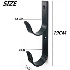 MENG ZHI AO 2 PCS Set Wide Pool Pole Hangers Heavy Duty Black Aluminium Holder Hooks with Screws Perfect Hook Holders for Swimming Pool,Telescopic Poles,Skimmers,Nets Brushes,Vacuum Hose Etc