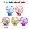 SHJOEE 5 Stück Wasserball Aufblasbar 40cm Inflatable Pailletten Beach Ball