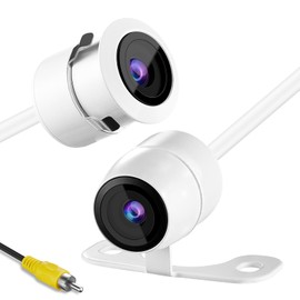 Backup Camera for Car, Metal Housing 170°Wide View Angle Rear/Side/Front View Camera for Car, Clear Night Vision IP69 Waterproof Reverse Camera for Vehicle SUV RV Pickup, 18.5mm, 12V/24V, White