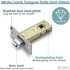 TOP-VIGOR 2Pcs 45mm Tubular Mortice Latch, Flat Tongue Lock Mute