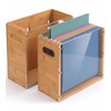 Poeuai 2 Pack Premium Thickened Bamboo Desktop Hanging File Organizer