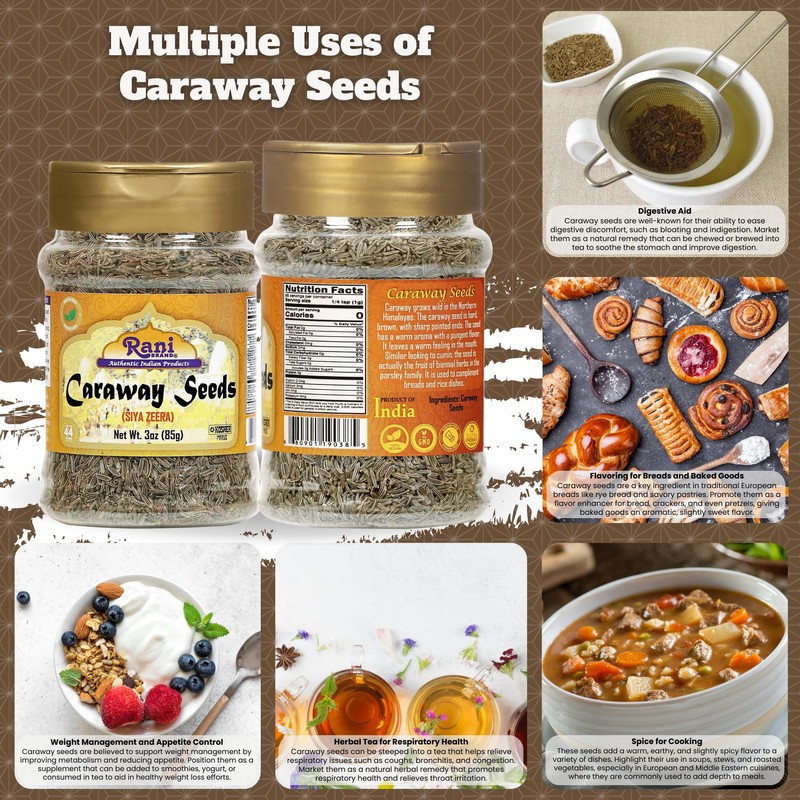 Rani Caraway Seeds (Siya Zeera) Spice 3oz (85g) Natural ~