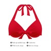 RELLECIGA Women's Red Push Up Bikini Top Knot Front Underwire