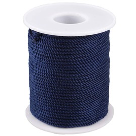 Twisted Nylon String 3 Ply Twine for Gardening DIY Crafting Bracelets Making (2mm-114feet, Dark Blue)
