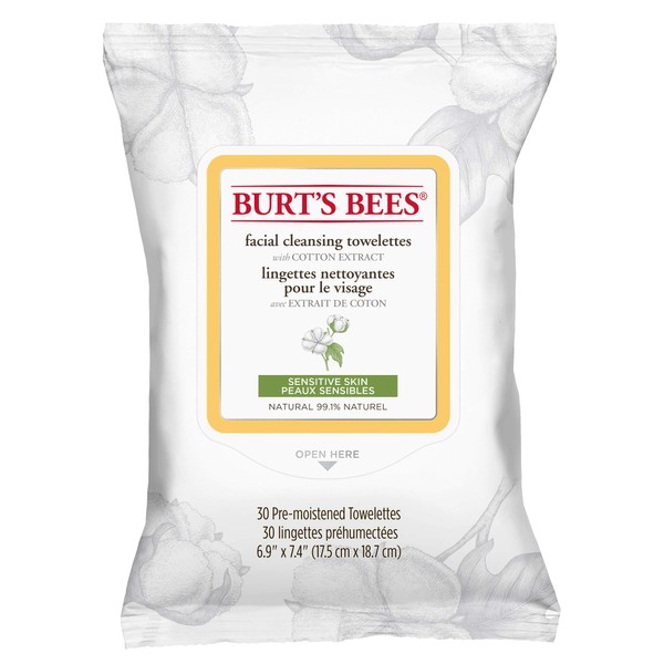 Burts Bees Sensitive Facial Towlettes, 30 CT