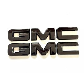 Auto Front & Rear Gloss Black OVERLAY Emblem Badge Fit 2023 2024 2025 GMC Canyon