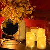 H-BLOSSOM Flickering Flameless Candles Ivory Real Wax Pillar with Embedded