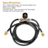 WADEO 5 Feet 2 Ways Y Splitter CGA Propane Converter Adapter Hose for QCC1 20lbs Tank