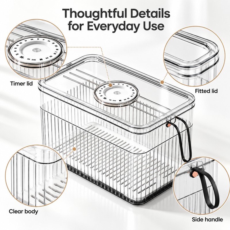 Refrigerator Storage Box for Food Organization – Clear Stackable Container