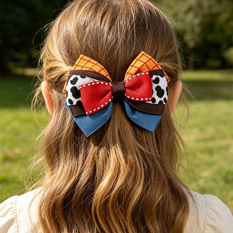Danyarts 6 Pack Cowboy Hair Bows for Girls, Western Cowgirl