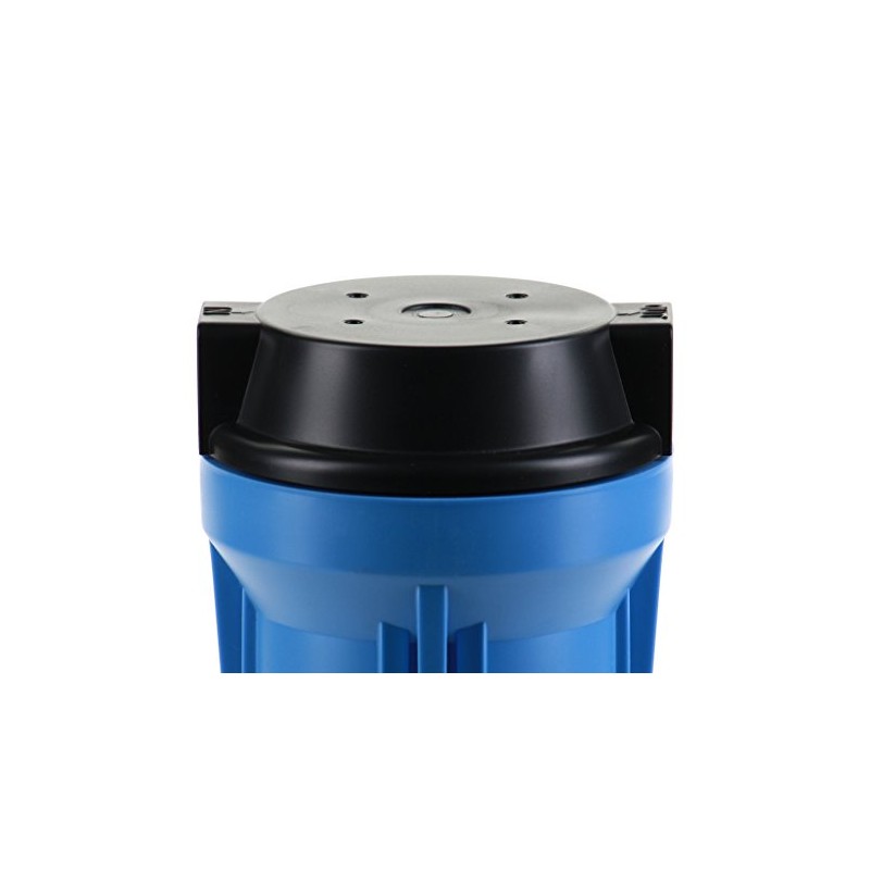 Hydronix HF2-10BLBK38, 10" Blue Housing with Black Flat Cap For
