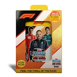 2021 Topps F1 Turbo Attax Cards - Mini Collector Tin #1 (Bottas, Leclerc, Stroll) (31 Cards + Lando Norris LE)