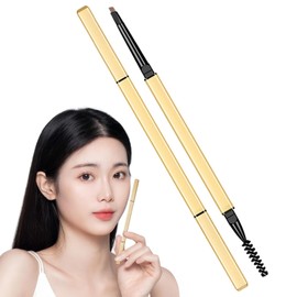 Lapiz de Cejas, Delineador de Cejas Cosmético, Lápiz para Cejas de Maquillaje de Doble Cabeza Duradero sin Manchas para Cejas Definidas con Precisión (Color Café Claro)
