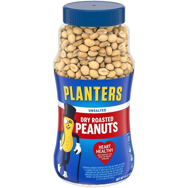 Planters Unsalted Dry Roasted Peanuts (16 oz Jar)