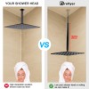 Easy Install Square Ceiling Shower Arm, Chrome Plated Adjustable Pipe