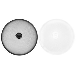 Happyyami 2Pcs Stainless Steel Mesh Food Cover Round Dome Food Mesh Tent Protectors for Outdoors, Camping, Parties, Picnics, BBQs White Black