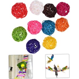 10PCS Multicolor Rattan Balls,Multifunction Wicker Ball,Crafts DIY Accessories Vase Fillers Ornaments,Birds Quaker Parrot Parakeet Chewing Pet Bite Ball for Budgies Hamsters Ball Orbs,Pet Supplies
