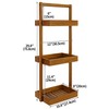Utoplike Teak Shower Caddy Corner, 3 Tier Standing Shower Organizer