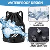 CCAIPU Drawstring Backpack, Waterproof Gym Sports Bag with Shoe Compartment
