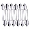 SUNSENGEUR Tea Spoons 12-Piece with Bead Pattern Dinnerware Set Bead