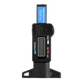 Medidor de profundidad de llanta, -25.4 mm Medidor de profundidad de banda de rodadura de llanta digital para automóvil 0 Calibrador de herramienta de medición Pantalla LCD Plástico ABS (sin batería)(negro)
