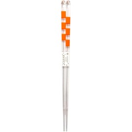 Aoba 315902 Chopsticks Dishwasher Clear Border Orange 9.1 inches (23 cm) CLEAR Made in Japan