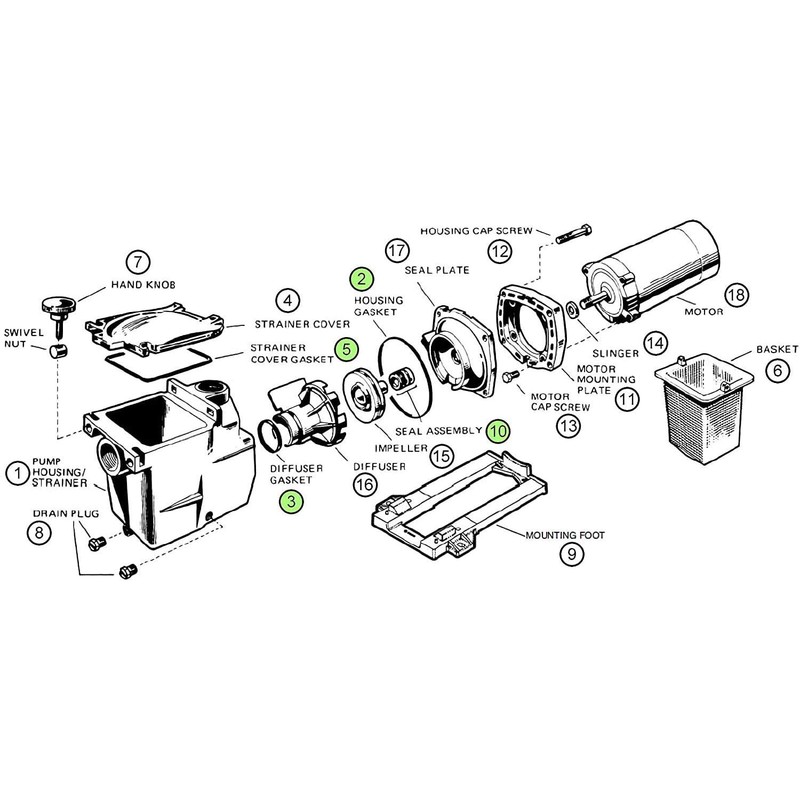 FELHOOD SP2600 Replacement Hayward Super Pump Seal Kit O-Ring Repair