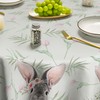 Horaldaily Easter Tablecloth 70×70 Inch Round, Flowers Bunny Buffalo Plaid