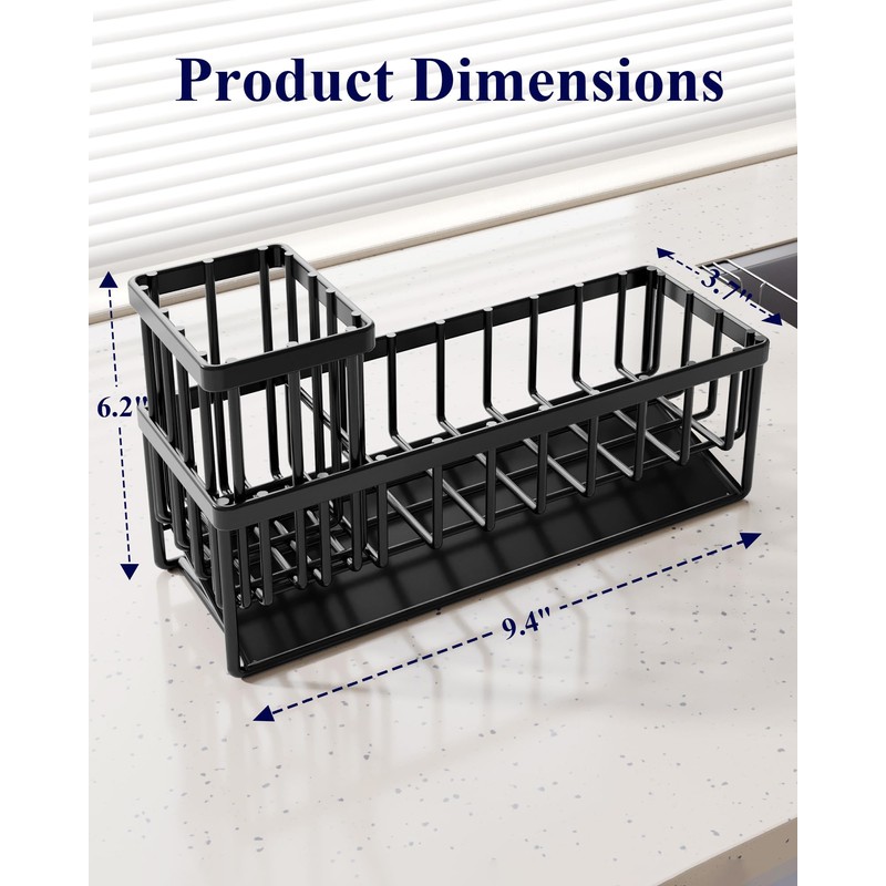 Kitsure Sponge Holder for Kitchen Sink - Rustproof Stainless Steel