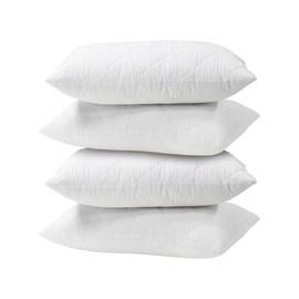 [4PCE] Home Master PVC Pillow Protector, Waterproof and Hypoallergenic Pillow Cover for Protection Against Spills and Allergens