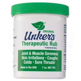 Unker's Unkers Therapeutic Rub for Joint Pain, Sore Muscles, Burn Cream, 7 ounces