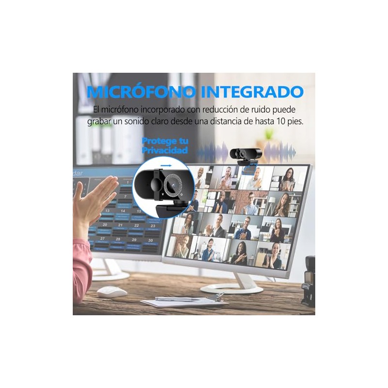 Webcam Cámara Web Full HD 1080p 30fps con Micrófono Integrado