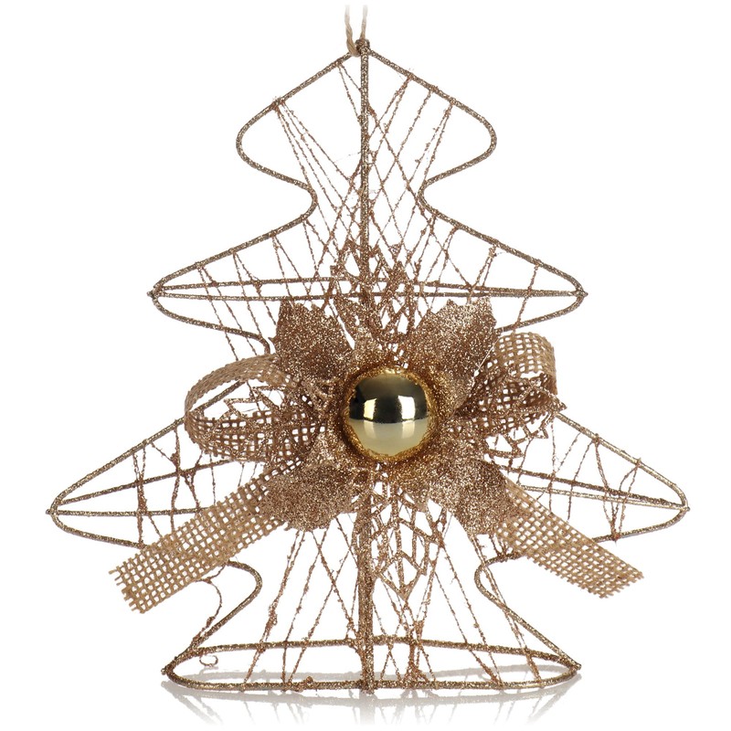 com-four® Decorative Christmas Tree - Glittering Christmas Fir for Hanging