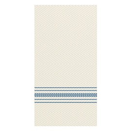 Hoffmaster FP1111 FashnPoint Blue and White Dishtowel Printed Dinner Napkin, Ultra Ply, 15 1/2" x 15 1/2", 1/8 Fold (8 Packs of 100), Whte / Blue