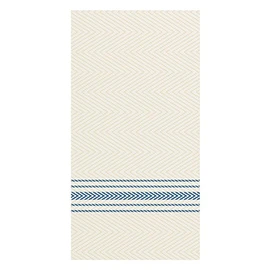 Hoffmaster FP1111 FashnPoint Blue and White Dishtowel Printed Dinner Napkin, Ultra Ply, 15 1/2" x 15 1/2", 1/8 Fold (8 Packs of 100), Whte / Blue
