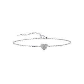Sterling Silver Anklets Heart Anklet Leg Bracelet for Women Layered Anklets for Women Anklet Bracelet