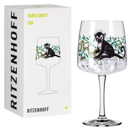 Ritzenhoff 3458001 Gin Glass 700 ml - Series Fabelkraft Motif No. 1, Cocktail Glass Monkey Illustration - Made in Germany