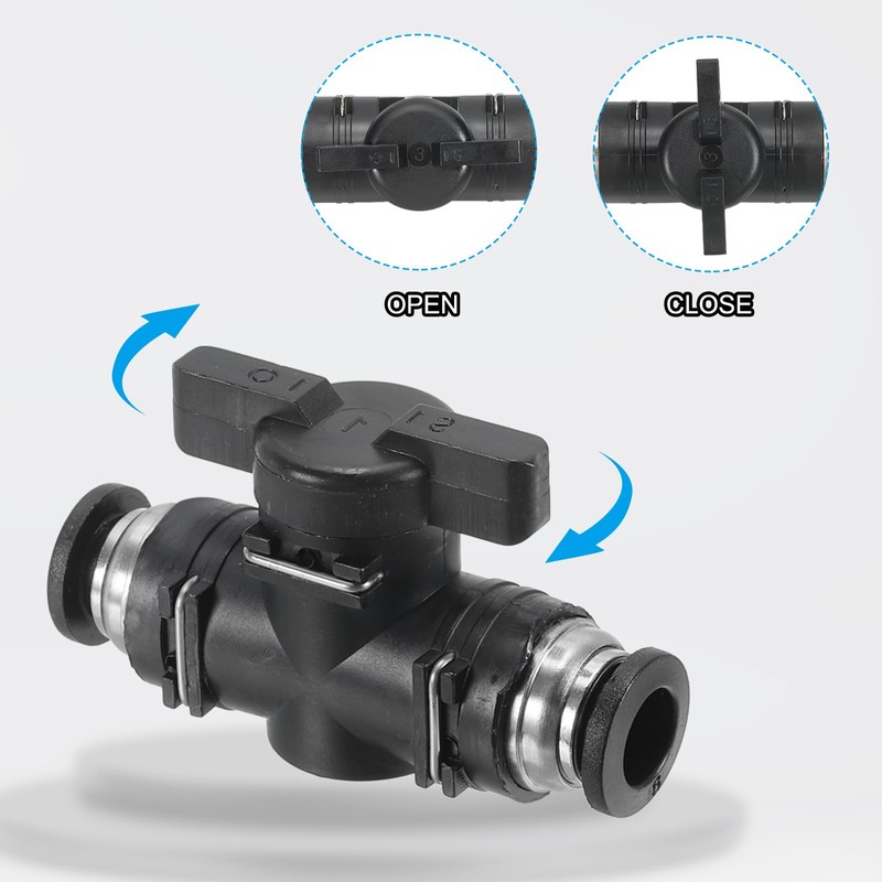 PATIKIL 8mm Pneumatic Ball Valve 3 Pack 8mm OD BUC