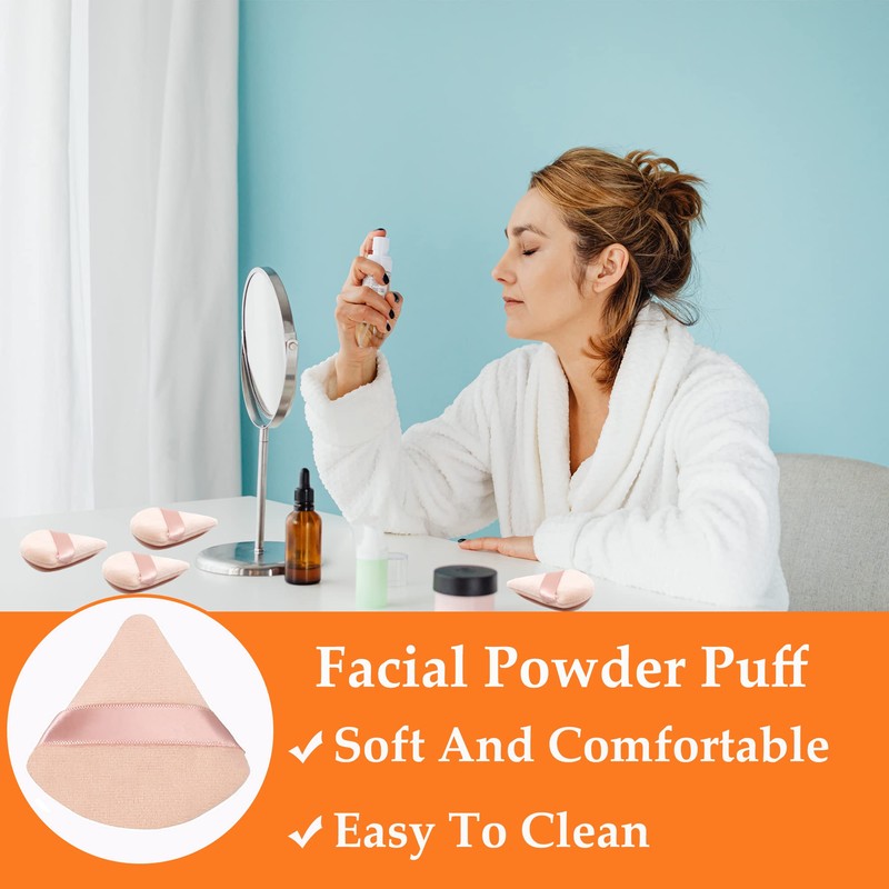 4 Pieces Triangle Makeup Powder Puff Make Up Sponge, Soft