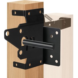 Self-Locking Gate Latch – Heavy-Duty Post Mount Automatic Lock for Wood/PVC Fence Gates Includes Fasteners – Secure Locking Hardware for Pool, Yard, Garden, Outdoor Use-1p&2p (1, Black)