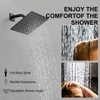 BWE Shower Faucet Set Matte Black Bathroom Rain Shower System