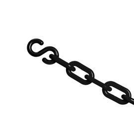 Plastic decorative safety security chain 10FT, Crowd Control Center (BLACK+S HOOKS)