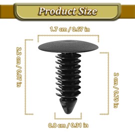 Icyhaws 30 Pieces Fender Liner Push Pin Retainer Clips Compatible with Ram JP Dodge Bumper Shield Fastener Rivets 8mm Auto Car Hole Plastic Clips 6030441