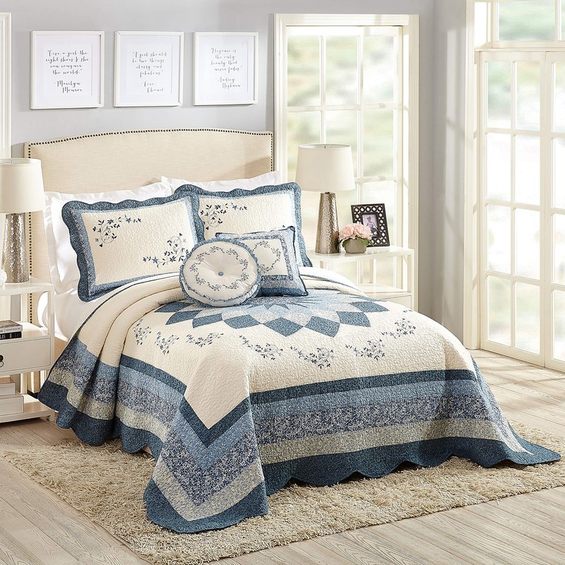 Modern Heirloom Charlotte Standard Sham, Blue, 26" x 20"